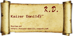 Kaizer Daniló névjegykártya